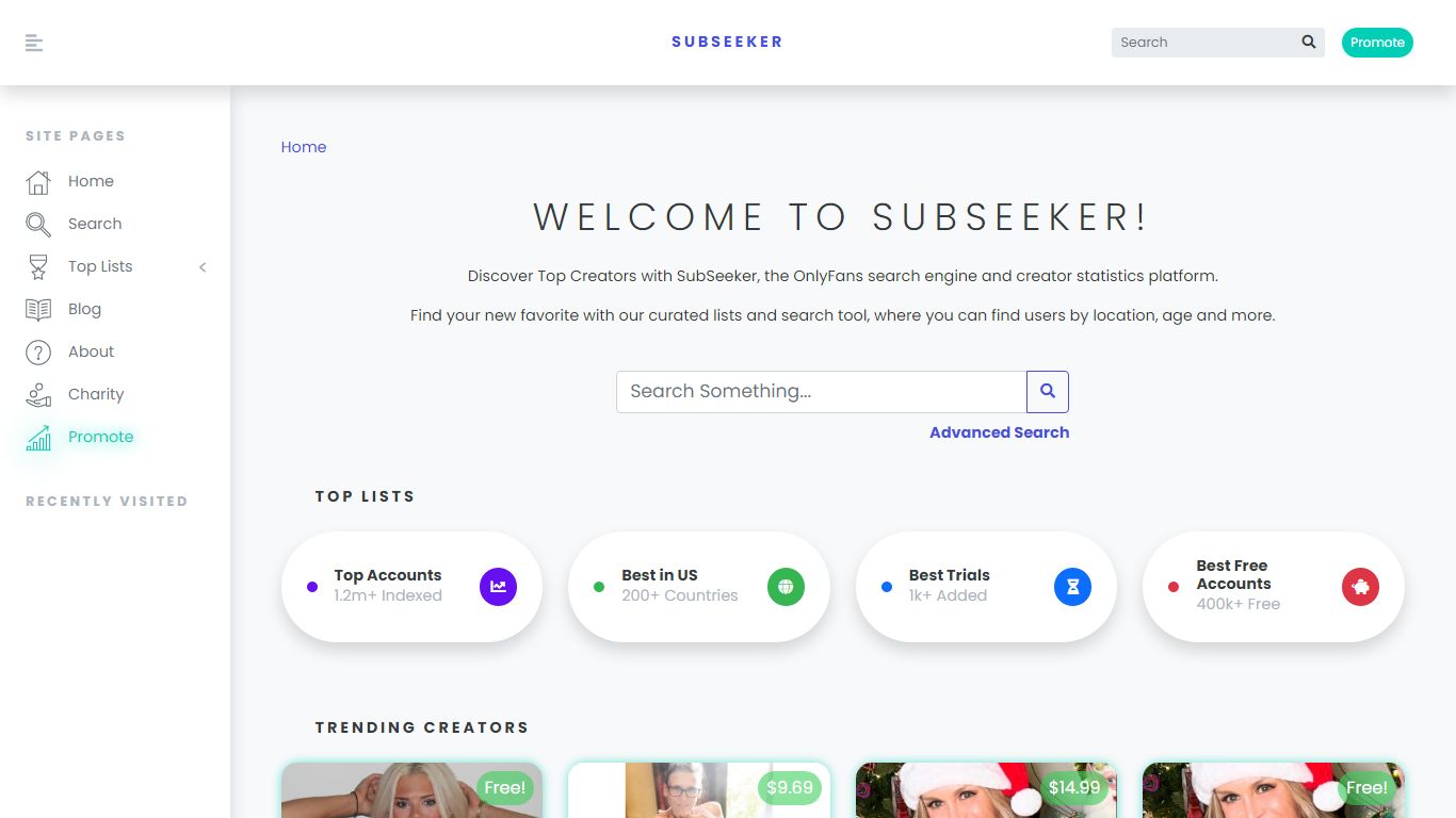 OnlyFans Search Engine and Creator Statistics - SubSeeker